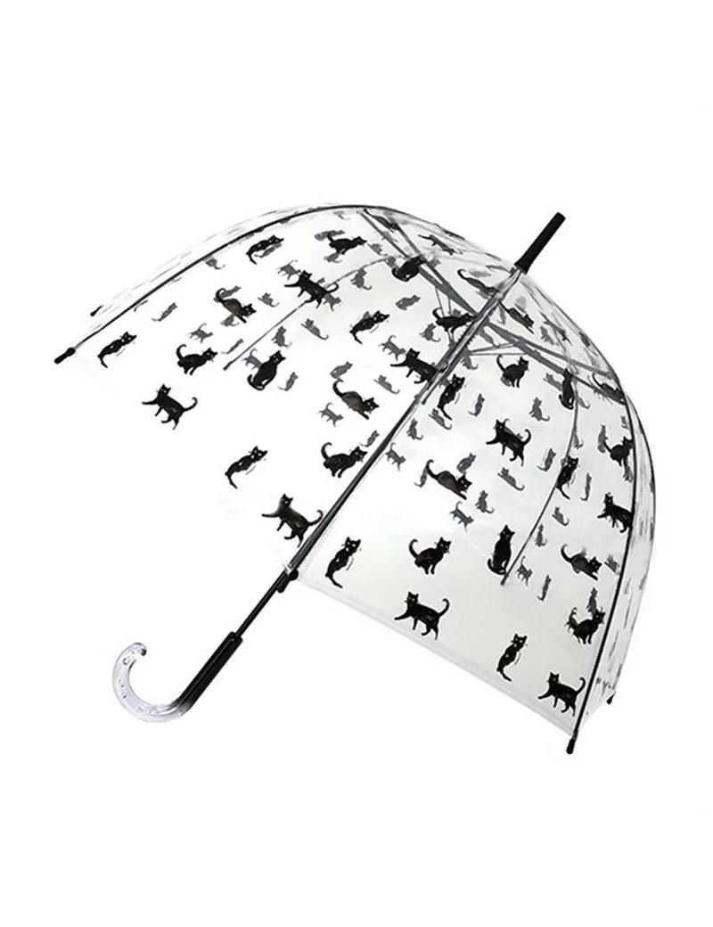 smati parapluie transparent chat noir