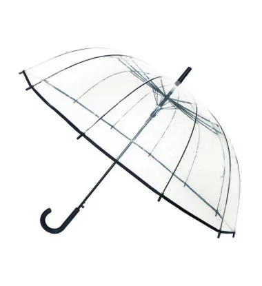 Smati grand parapluie transparent avec bordure noire