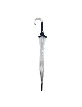 Smati parapluie long cloche transparent bordure noire