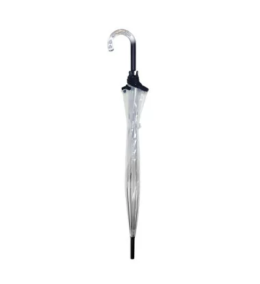 Smati parapluie long cloche transparent bordure noire