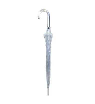 Smati parapluie femme transparent cloche pois argentés