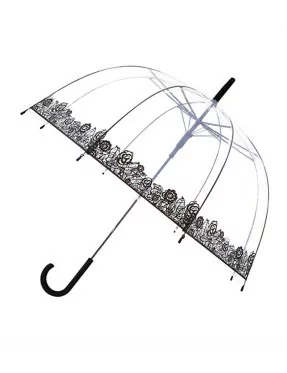 Smati parapluie long automatique transparent dentelle