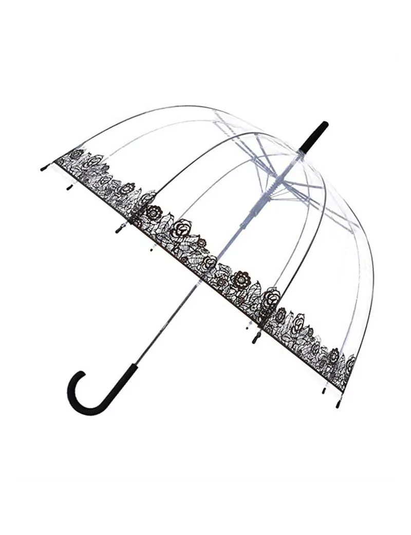Smati parapluie long automatique transparent dentelle