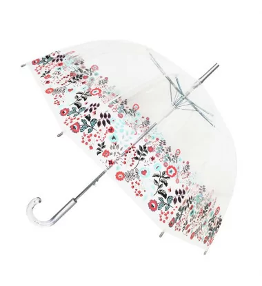 smati parapluie transparent fleurs