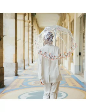 smati parapluie transparent fleurs