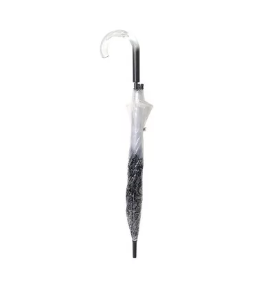 Smati parapluie long transparent automatique paisley noir