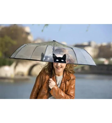 Smati petit parapluie transparent automatique chat