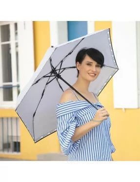 Smati parapluie de poche gris clair avec message