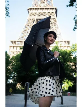 Smati mini parapluie noir avec constellation dorée