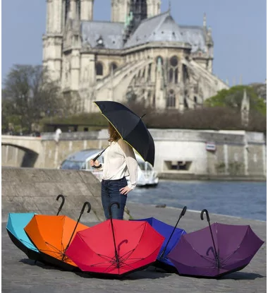 Smati parapluie original double toile noir et prune