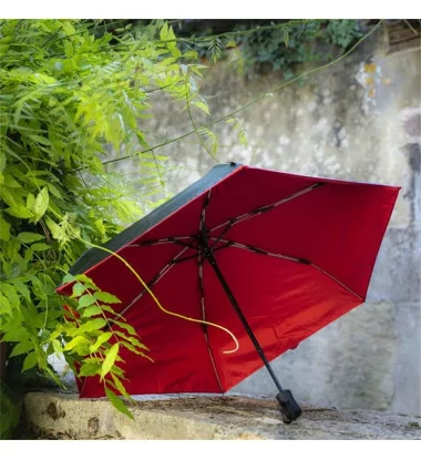 Smati petit parapluie automatique noir et rouge anti-UV