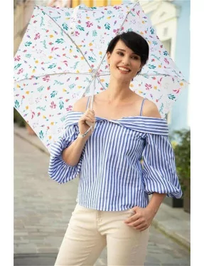 Smati petit parapluie femme blanc floral