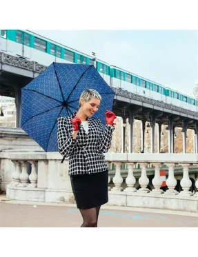 Smati parapluie femme pliant bleu motif géométrique
