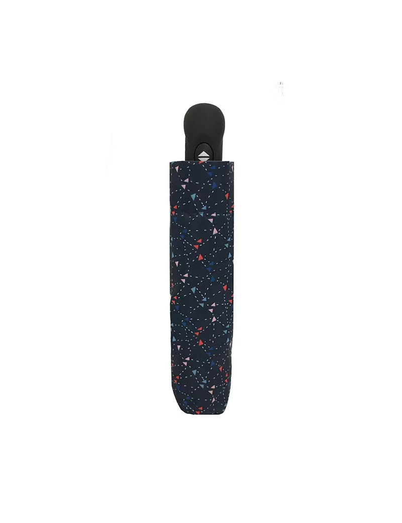 Smati parapluie femme pliant bleu motif géométrique