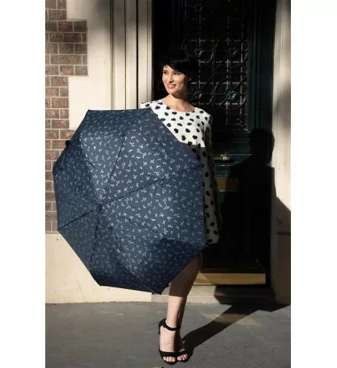 Smati parapluie pliant bleu avec constellation argentée