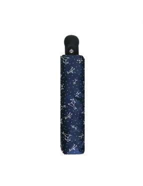Smati parapluie pliant bleu avec constellation argentée