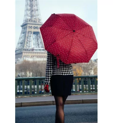Smati petit parapluie femme Magritte rouge grenat
