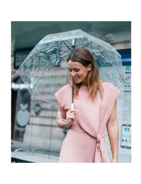 parapluie transparent cloche perroquet