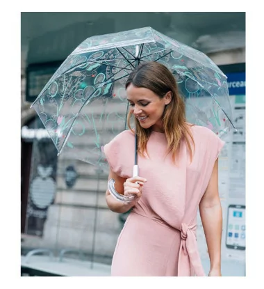 parapluie transparent cloche perroquet