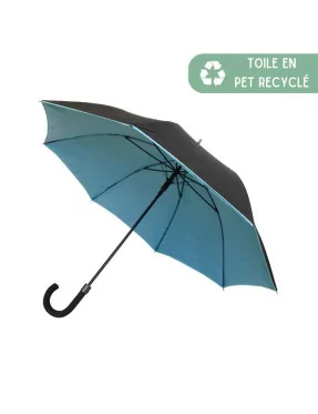 Smati parapluie original double toile noir et turquoise