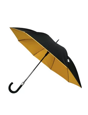 Smati parapluie original double toile noir et jaune moutarde