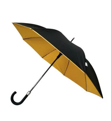 Smati parapluie original double toile noir et jaune moutarde