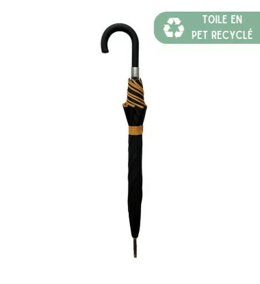 Smati parapluie original double toile noir et jaune moutarde