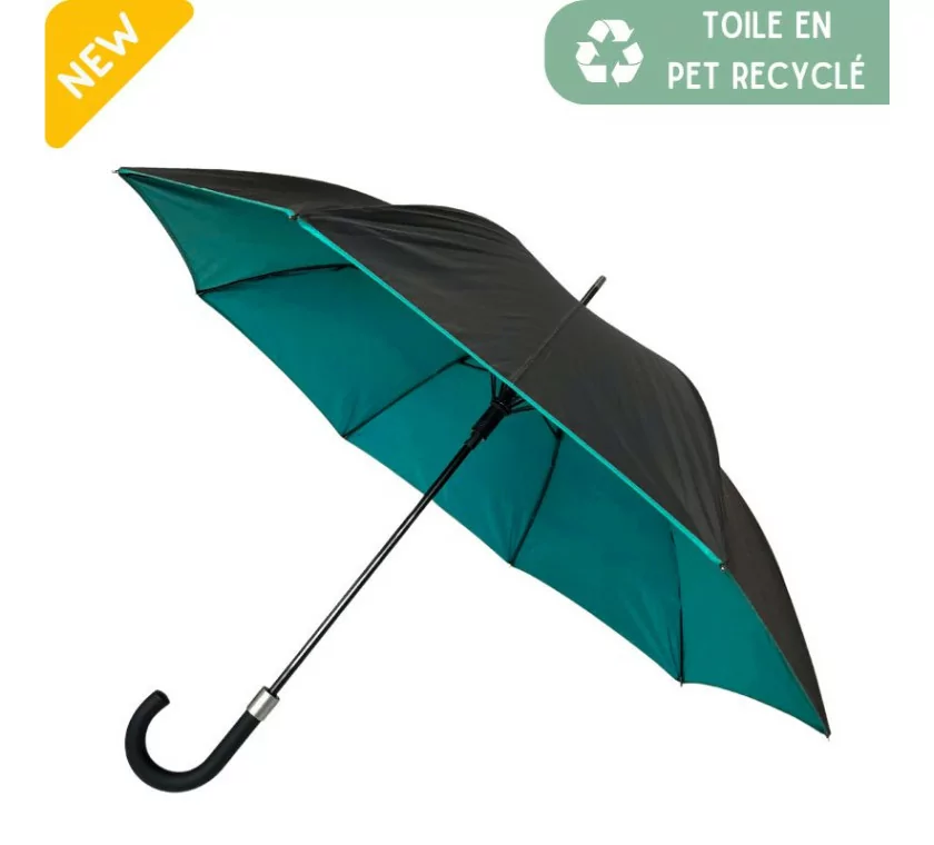 Smati parapluie original double toile noir et bleu vert