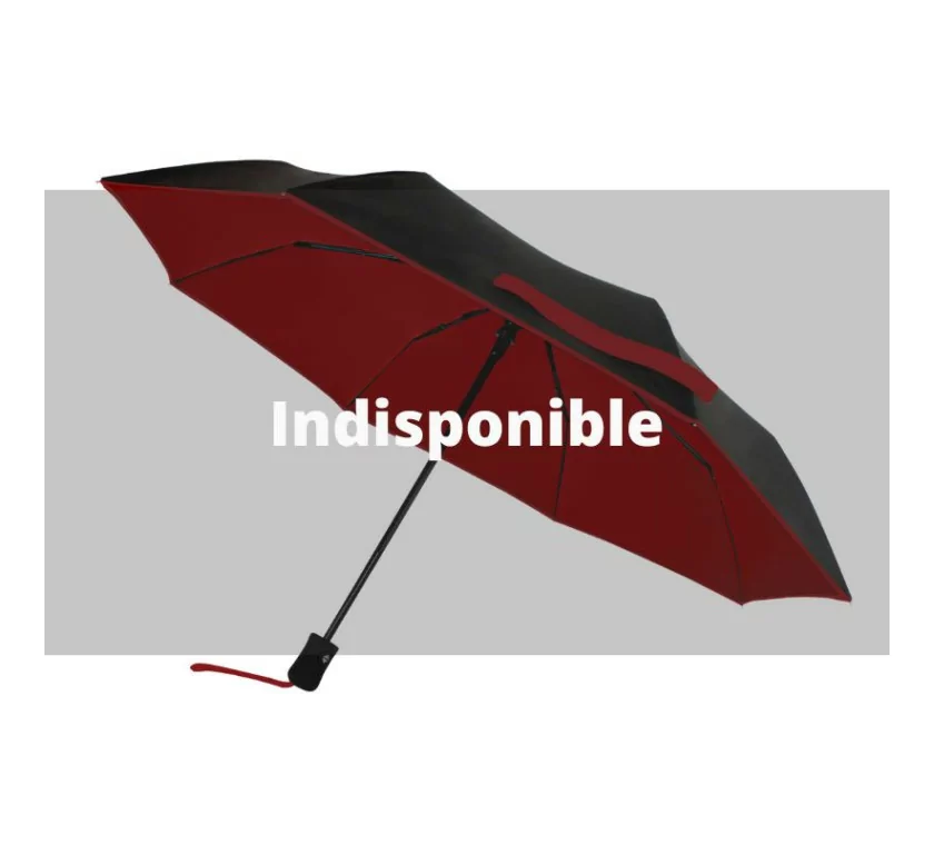 Smati petit parapluie automatique noir et rouge anti-UV Smati petit parapluie automatique noir et rouge anti-UV