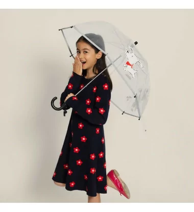 Smati parapluie transparent enfant petit chien blanc