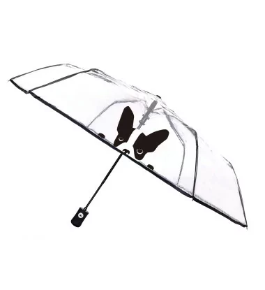 Smati parapluie transparent pliable à motif chien