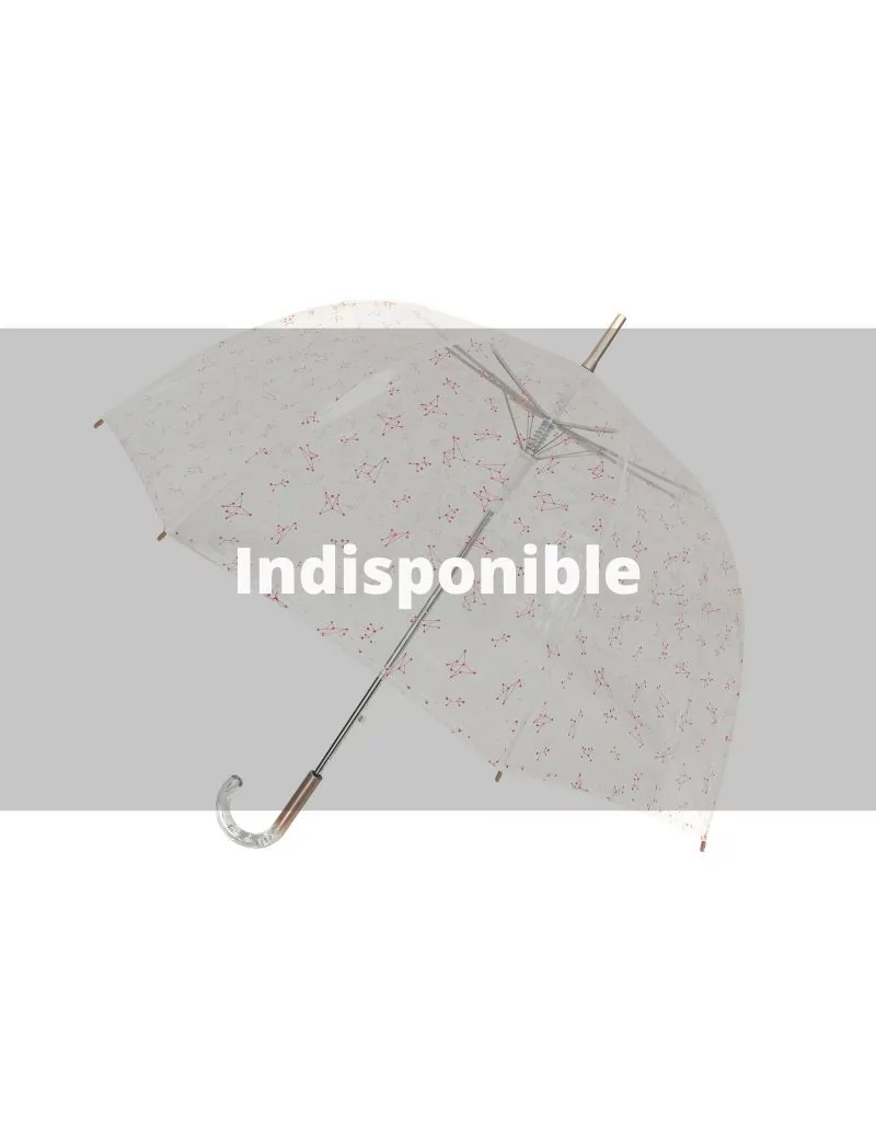 Smati parapluie femme transparent constellation rouge