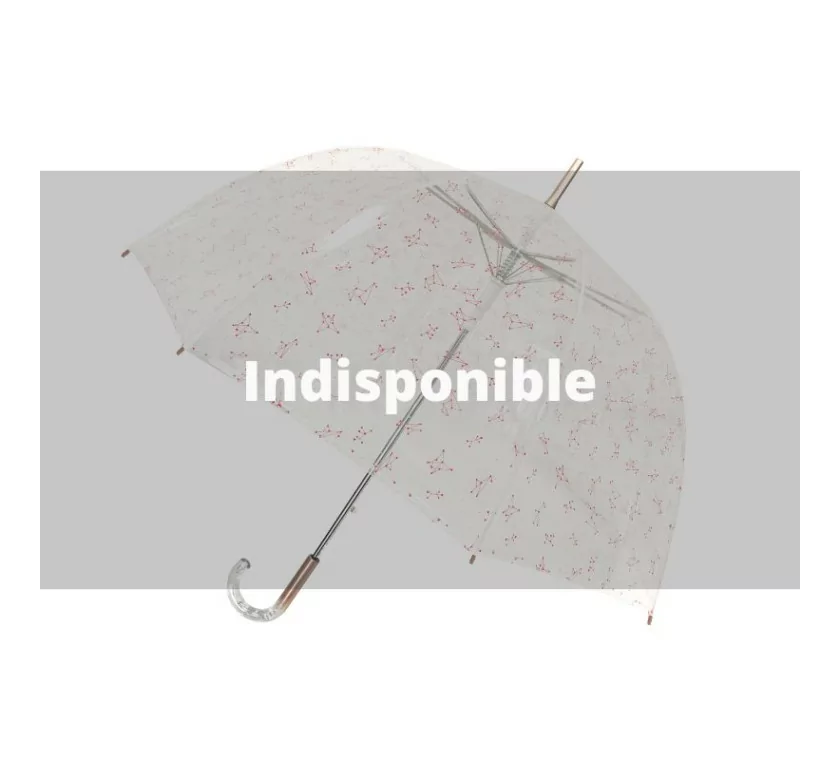 Smati parapluie femme transparent constellation rouge