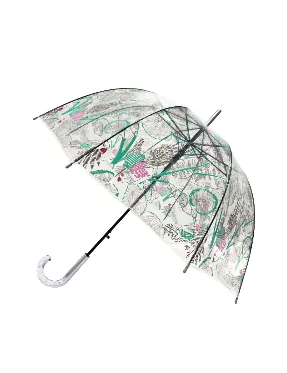 parapluie transparent cloche perroquet