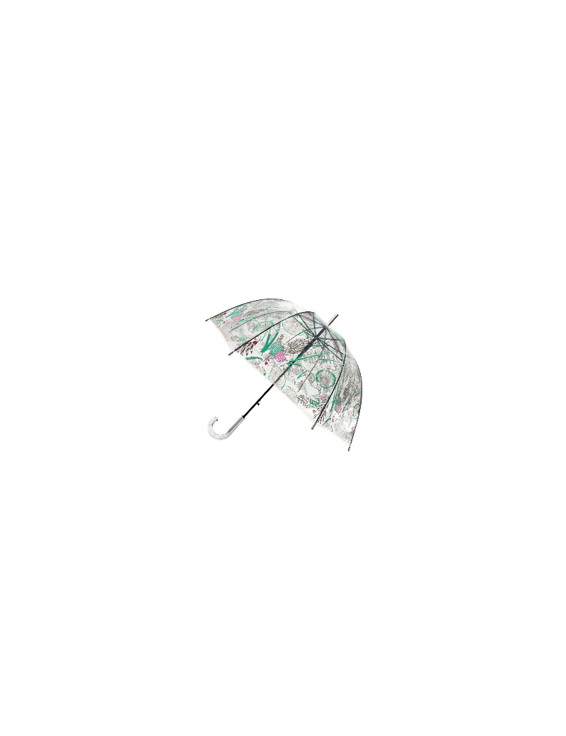 parapluie transparent cloche perroquet